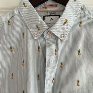 Denim & Flower LG Men's Pinstripe Pineapple Shirt
